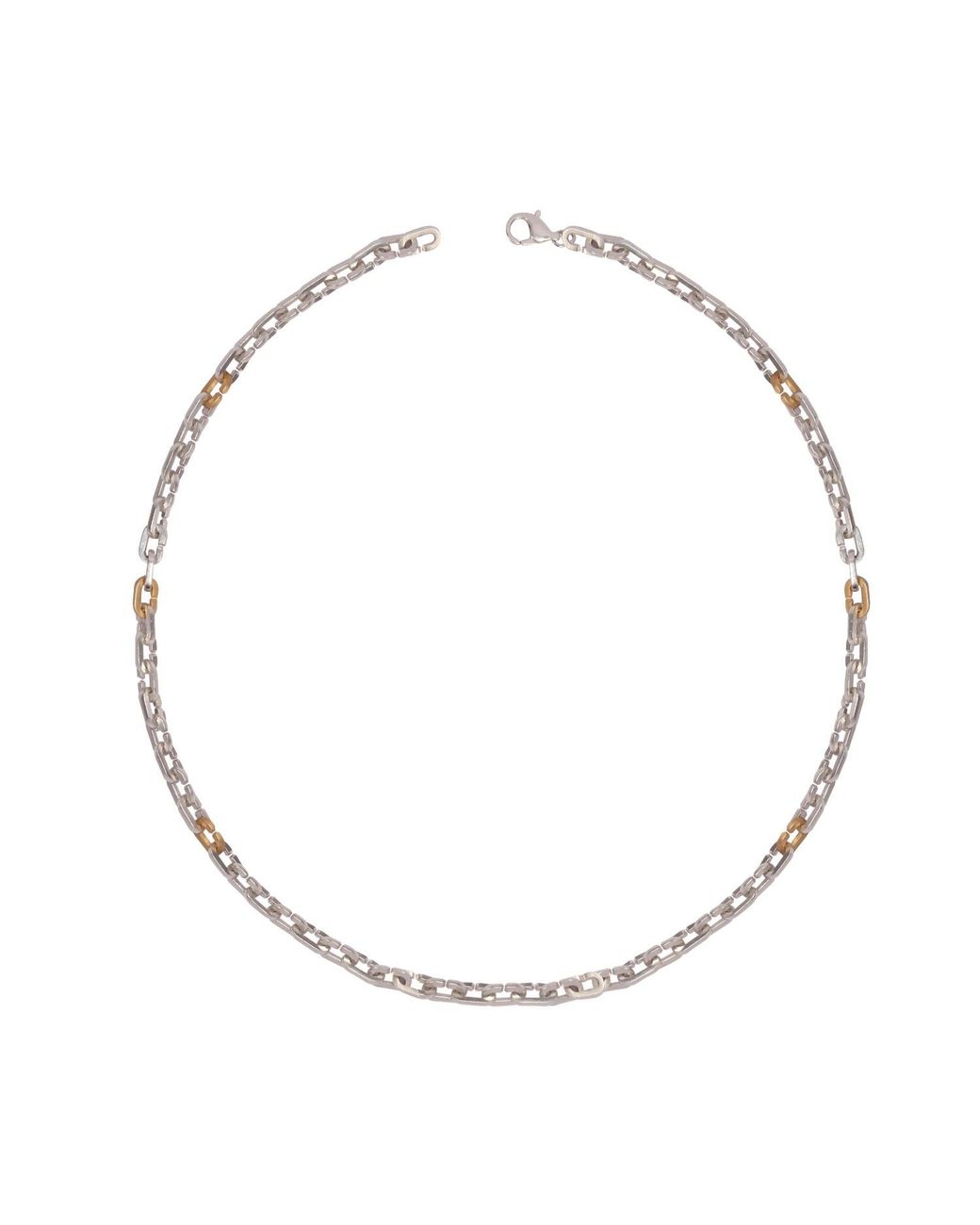 Dime Tribe Metallic Route 66 Dteailed Chain Necklace for men