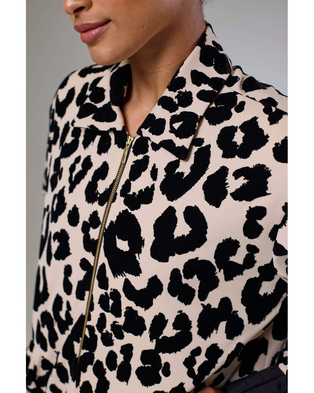 Lioness by Tf Black Leopard Velvet Bomber Jacket