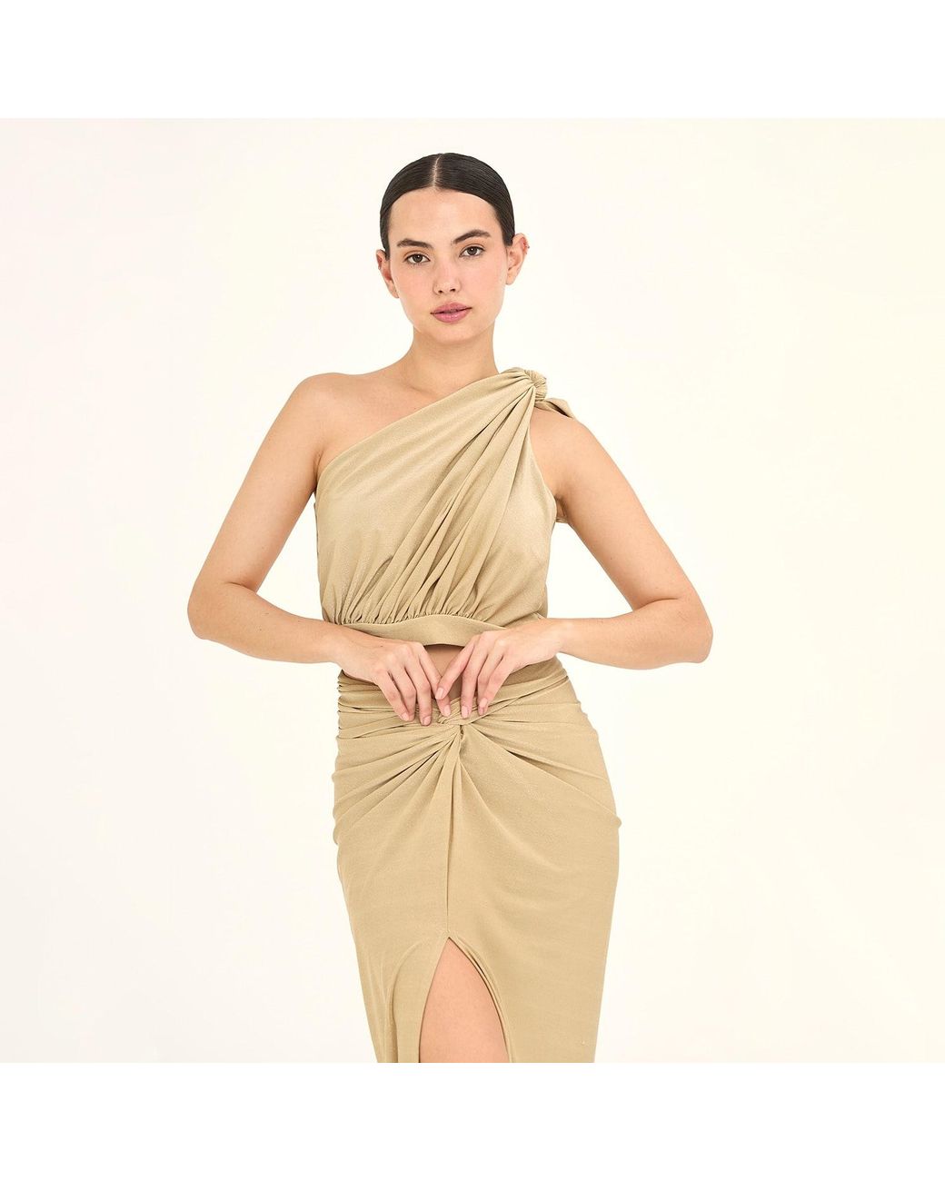 Aguaclara Natural Doree One Shoulder Blouse