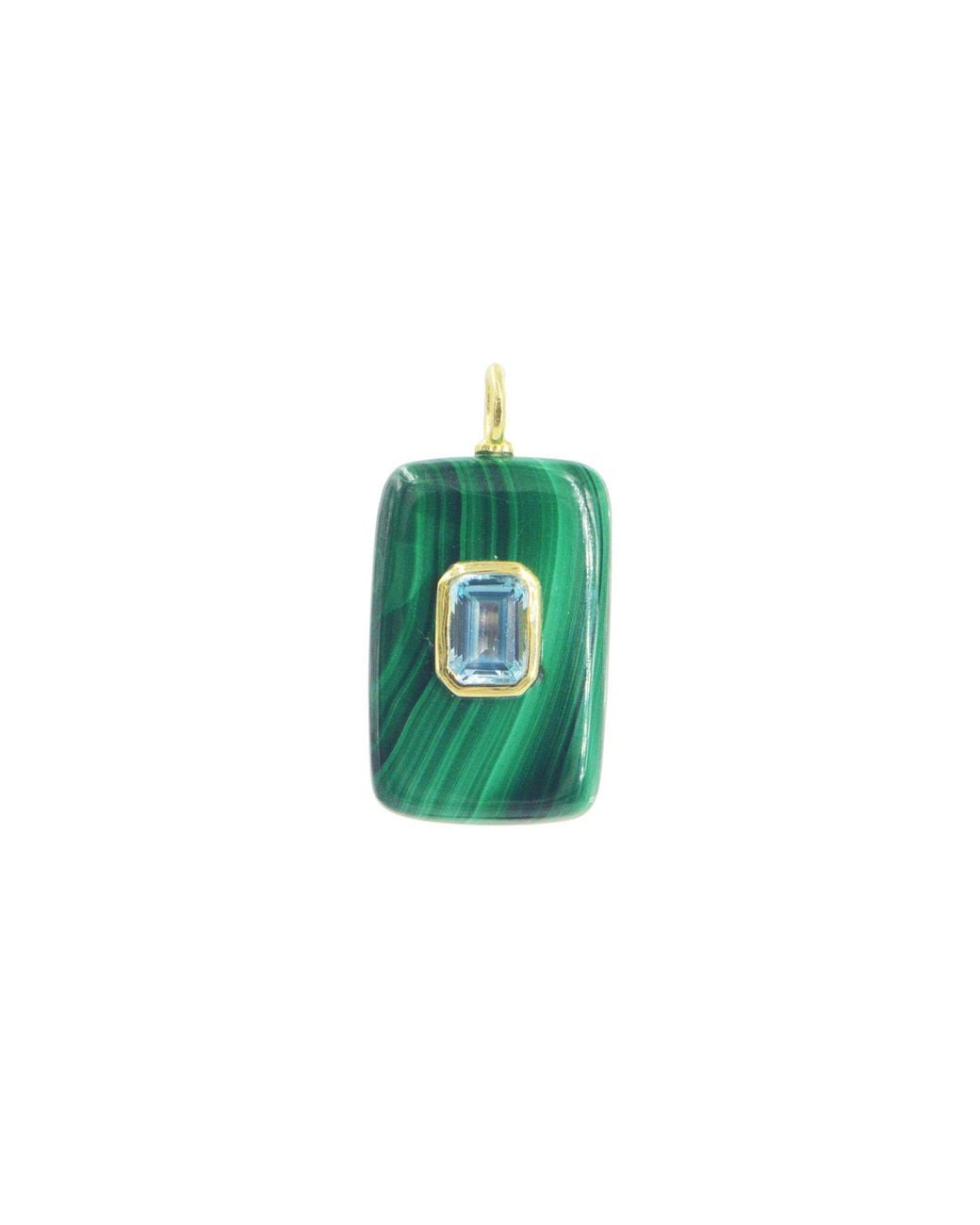 KAMARIA Green Malachite Gemstone Pendant With Topaz
