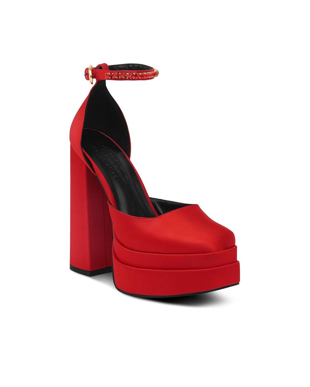 Rag & Co Red Martini Sky High Platform Sandals By Rag & Co