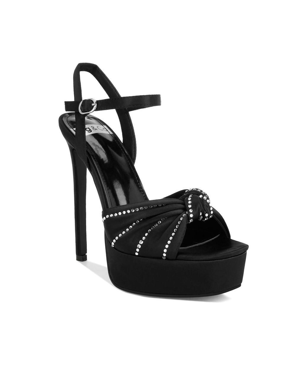 Rag & Co Black Margala Knotted Rhinestone Embellished Sandals