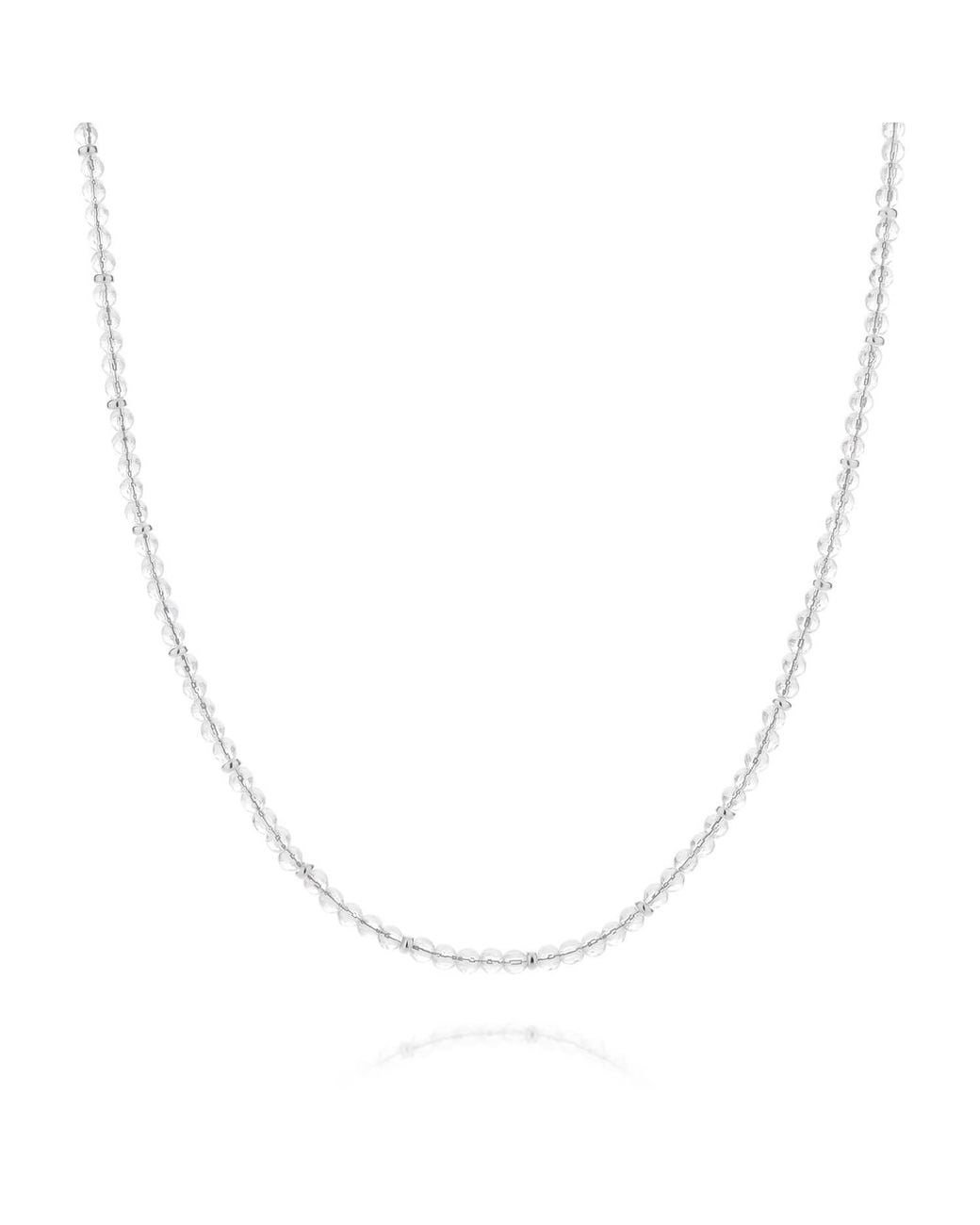 Nellou Jewellery Metallic Rock Crystal April Birthstone Orbit Necklace