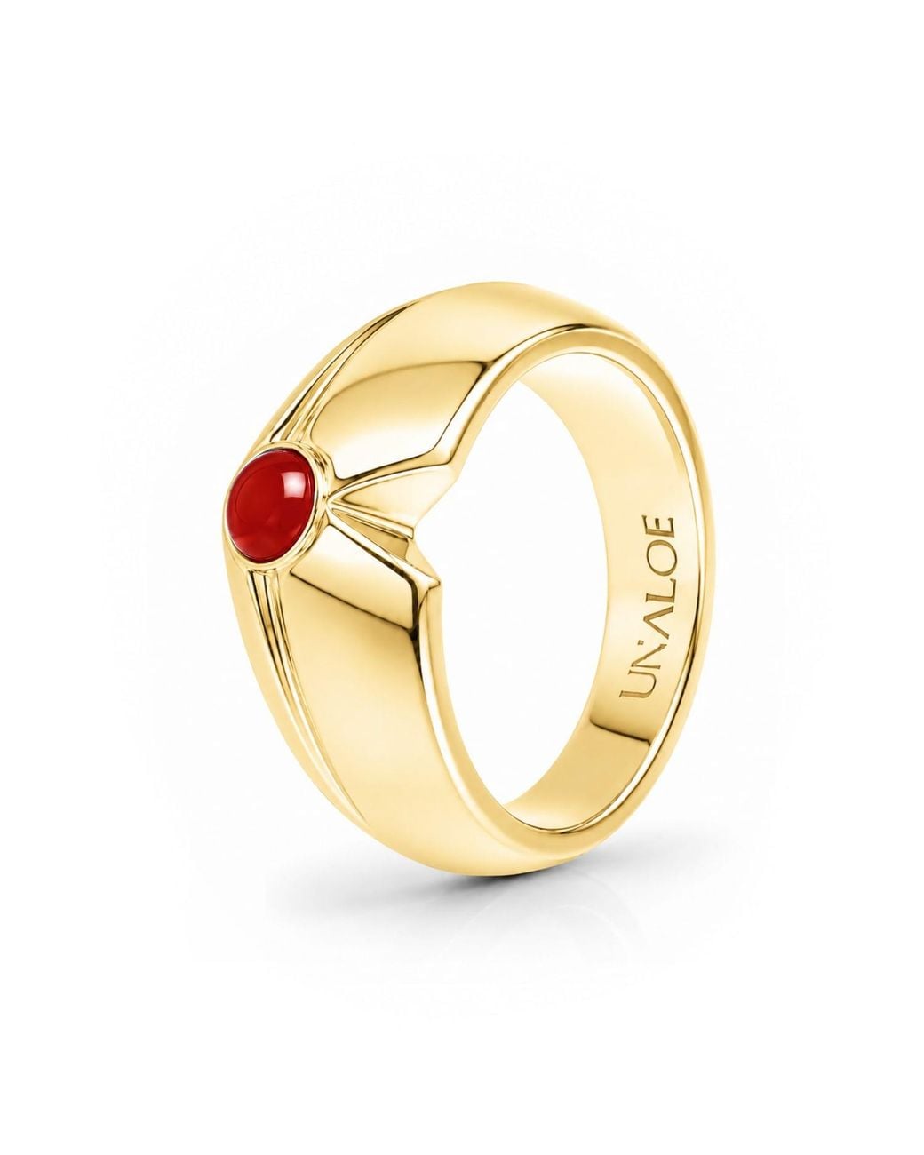 Unaloe Metallic Coral Geometric Statement Ring – Plated Sterling for men
