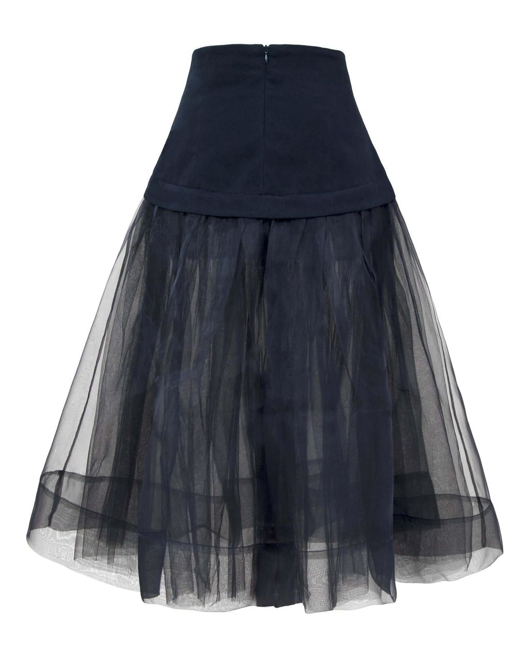 Tia Dorraine Blue Swan Organza A-Line Midi Skirt