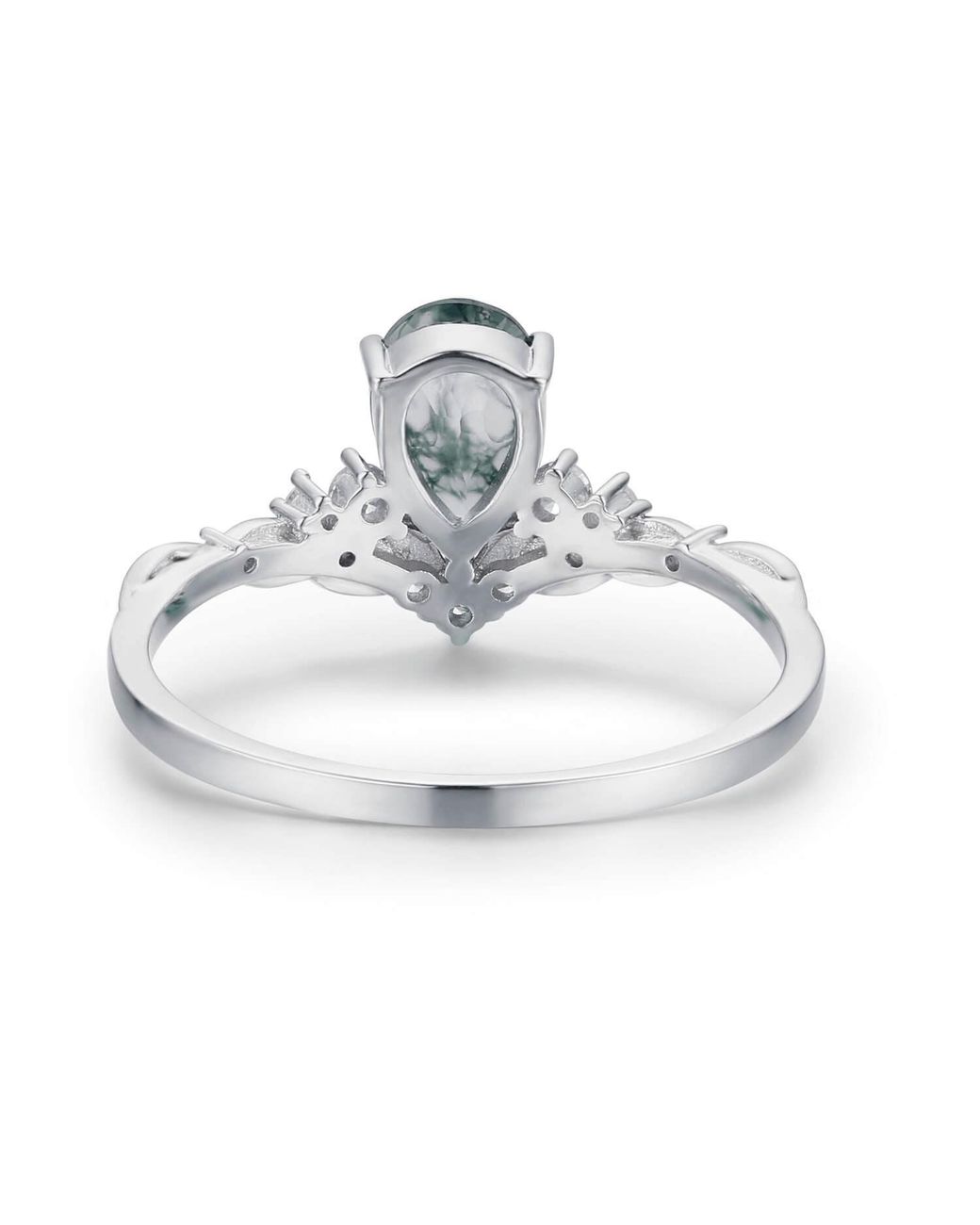 Azura Jewelry New York Metallic Angelique Tulip Moss Agate Ring Vermeil
