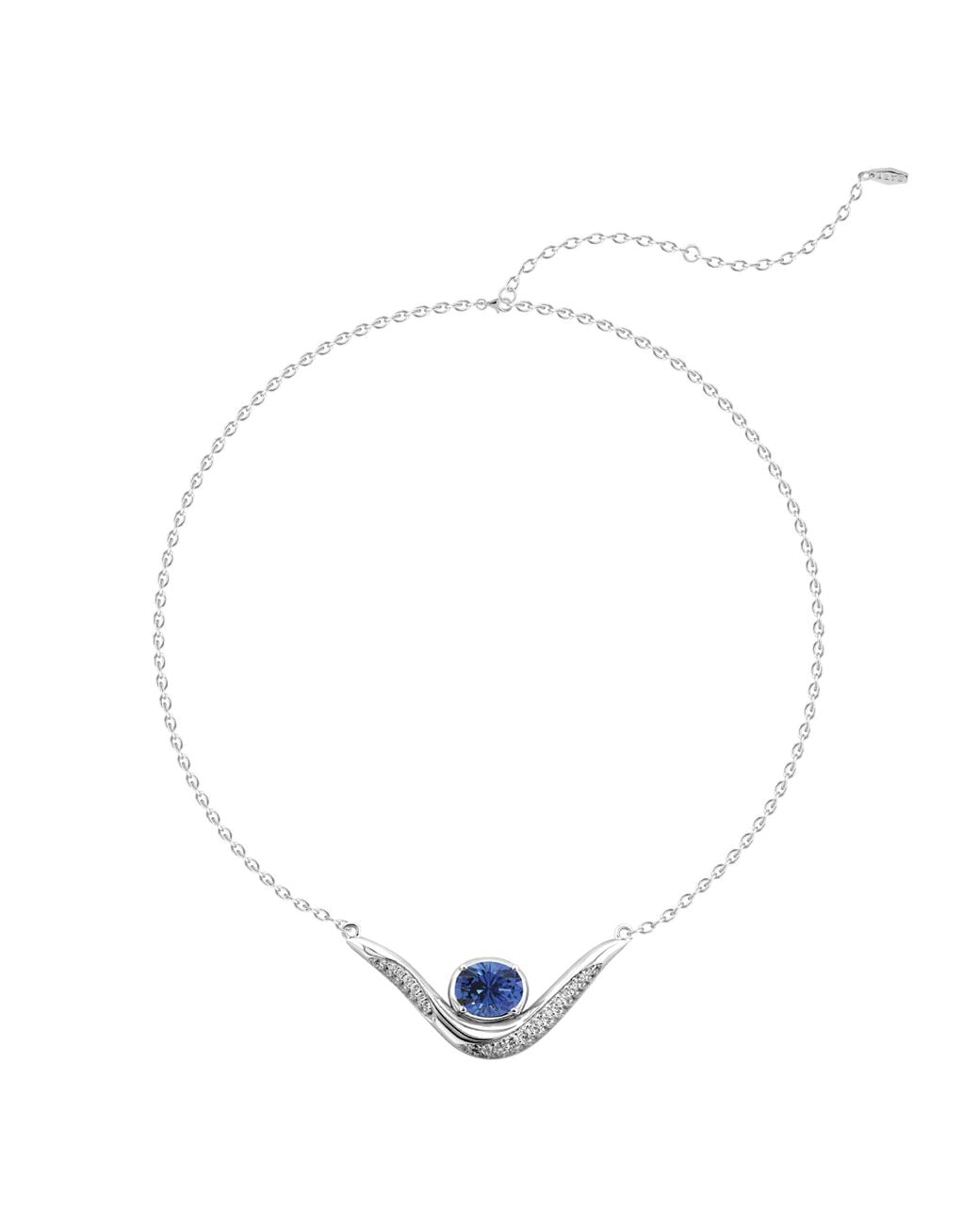 Arte Madrid Blue Sierra Sculpted Pavé Contour Necklace