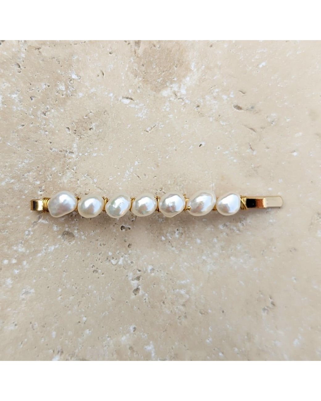 Kiri & Belle Metallic Alyssa Freshwater Pearl Hair Slide