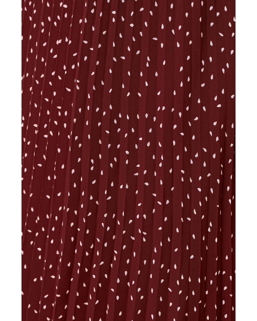 Louche Red Riley Raindrop Pleated Midi Skirt