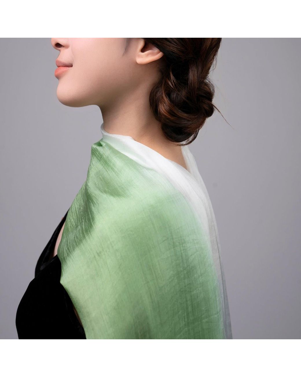 Silk and Bears Green To Ombre Mulberry Silk Scarf – Handmade & Hand-Dyed