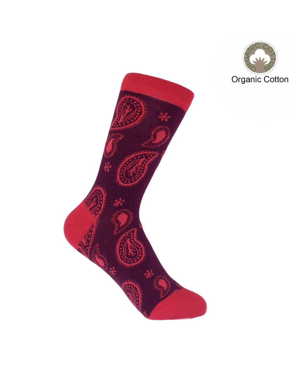 Peper Harow - Made in England Red Paisley Burgundy Luxury Crew & Trainer Socks Bundle