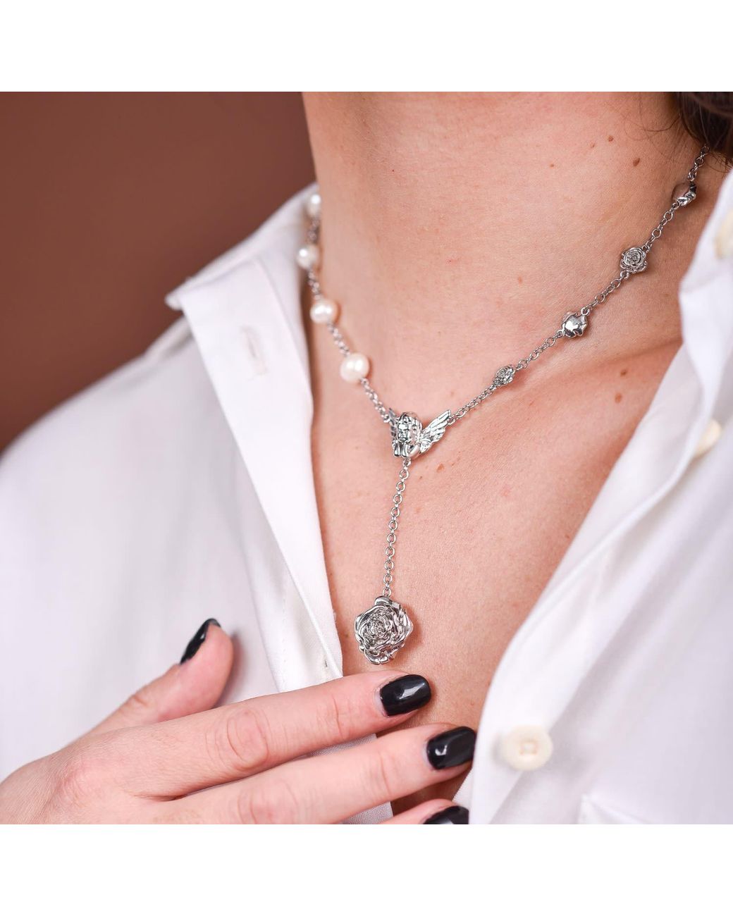Ogé Jewelry Brown Devotion Pearl Drop Necklace – Intentional Jewelry For Self-Love