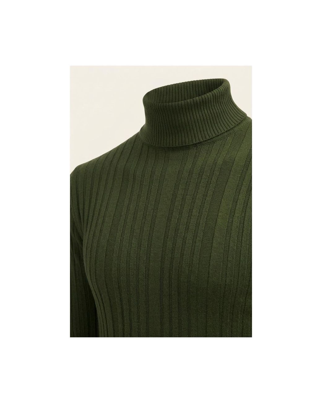 Ron Tomson Green Roll Neck Ribbed Sweater for men