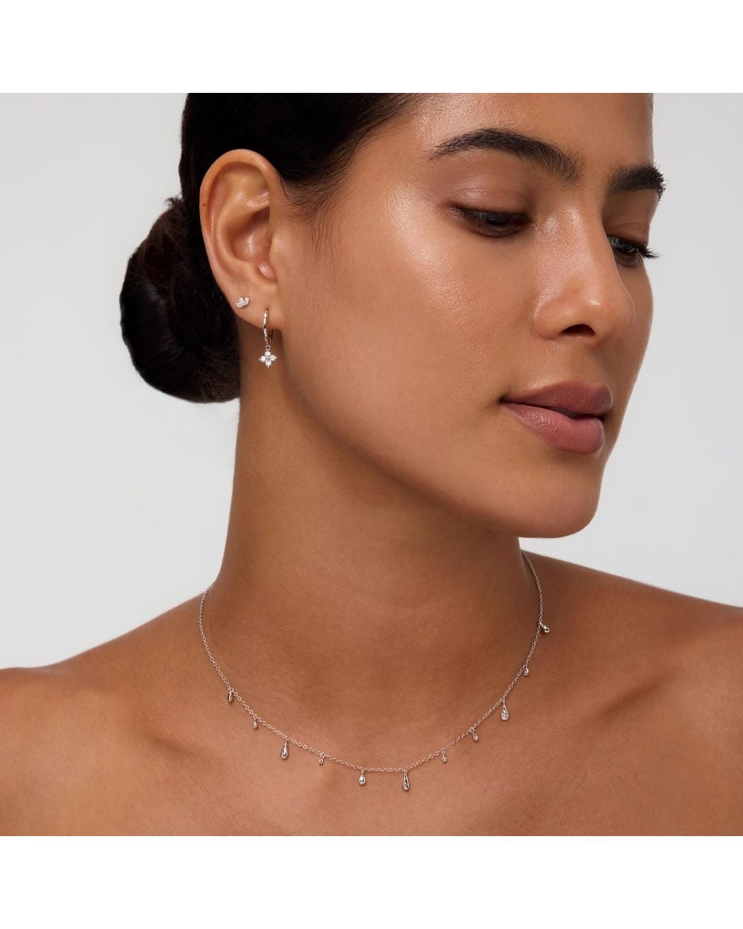 Vanhi Metallic Rhea Molten Cascade Necklace