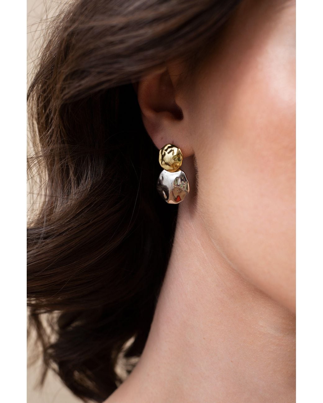 Zynnia Collective Metallic Two Tone Disc Dangles