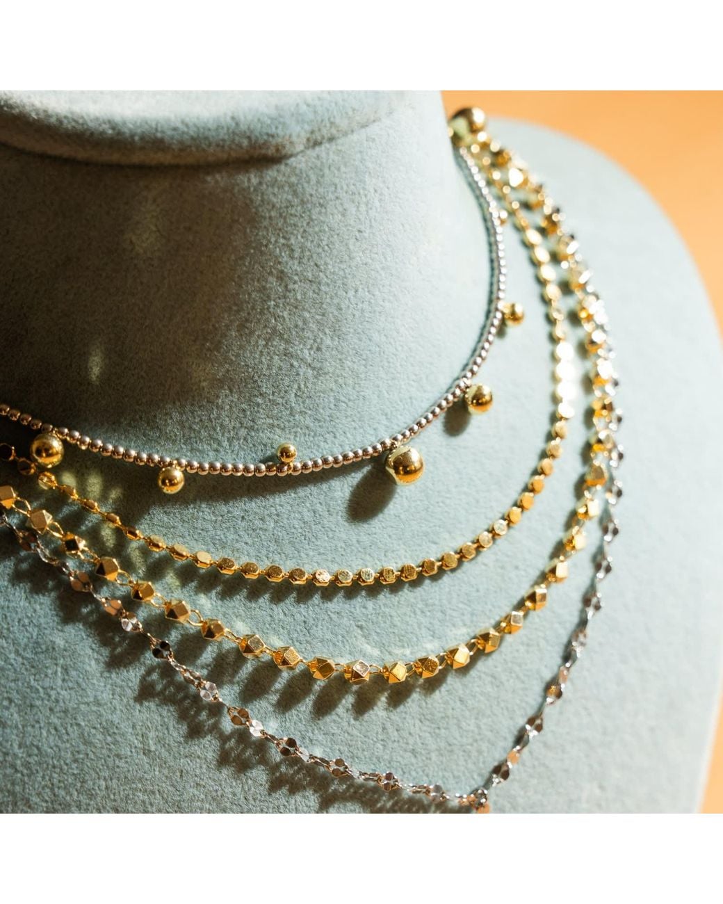 Eyeconic by Samar Ajram Metallic Mixed Metal Chain With Mini Stones & Beads