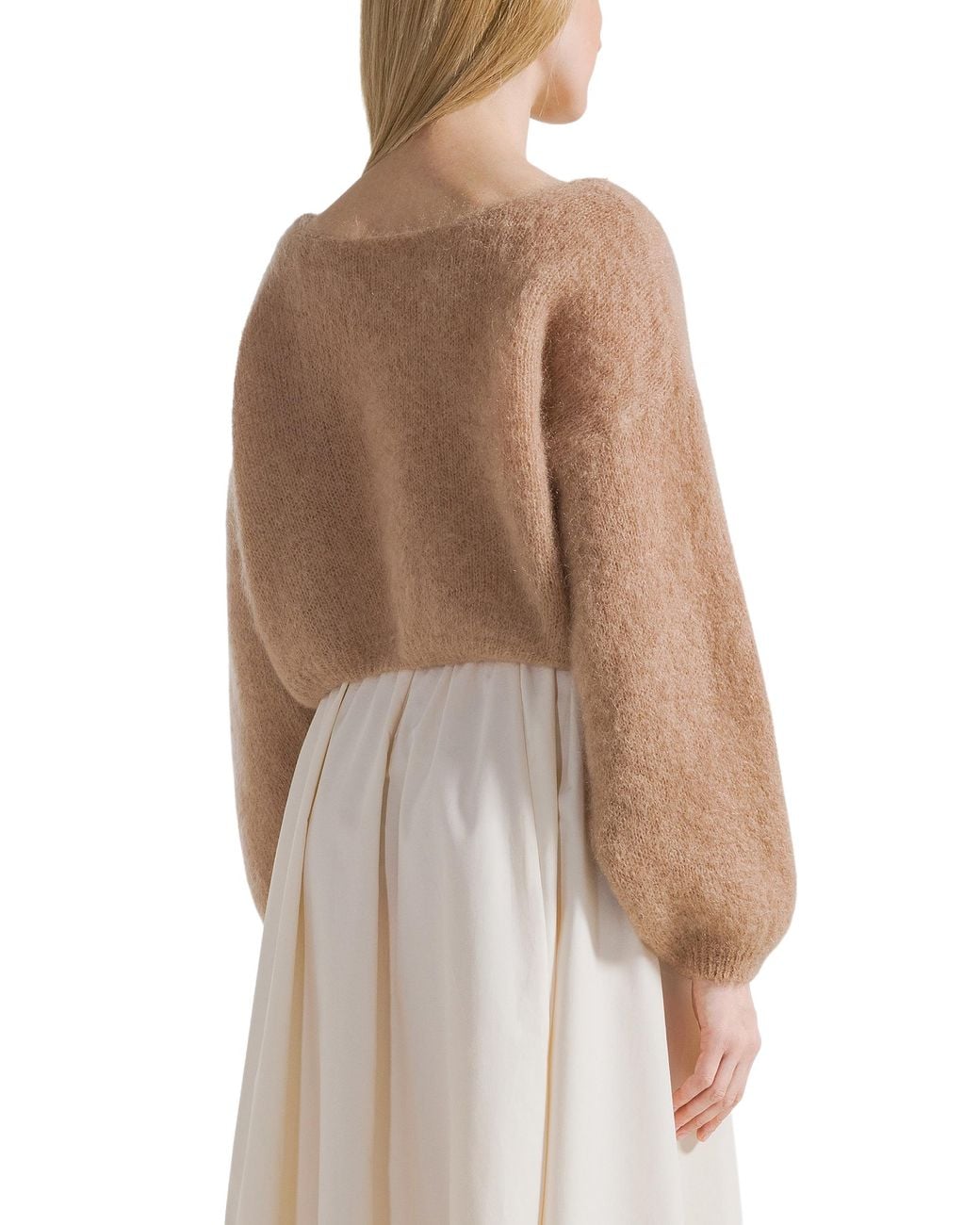 American Dreams Natural Cornelia Cropped Cardigan Medium