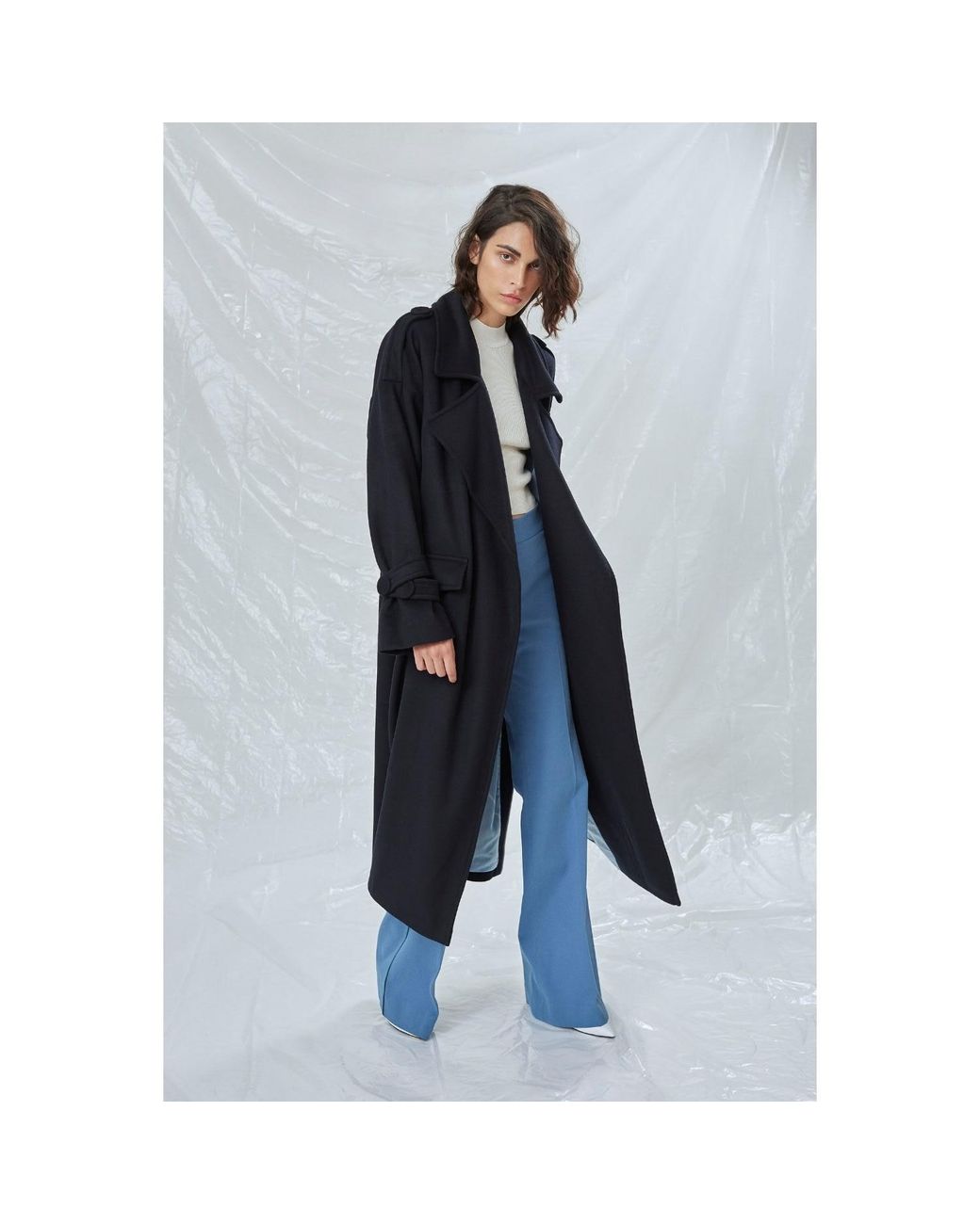 NAZLI CEREN Black Laura Oversized Coat
