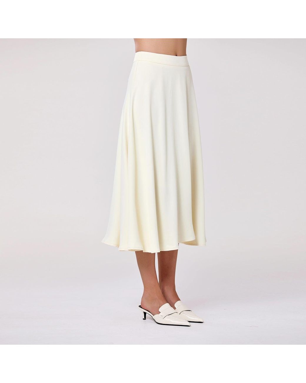 Smart and Joy Multicolor Neutrals Flared Midi Skirt