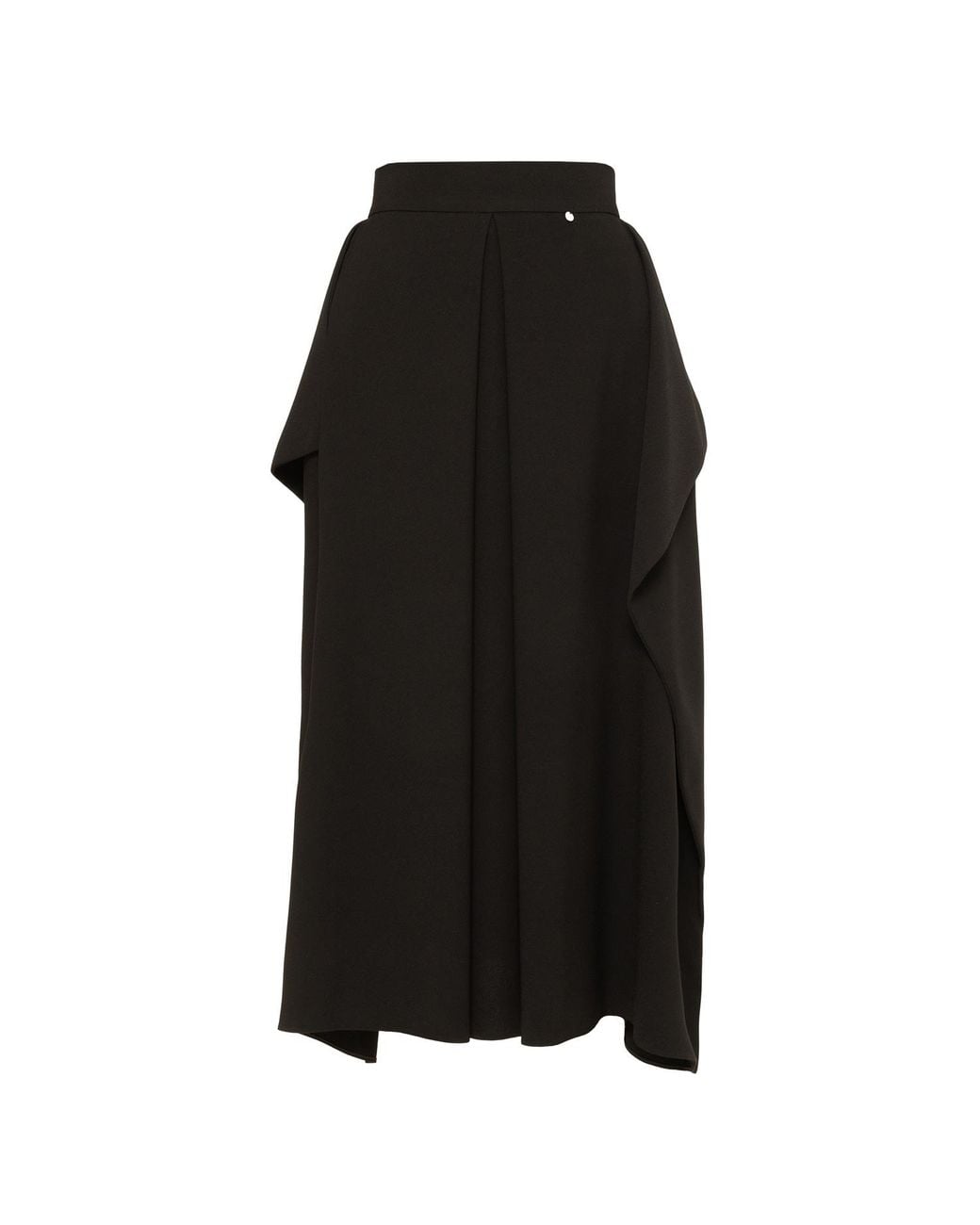 Nissa Black High-Waisted Midi Skirt