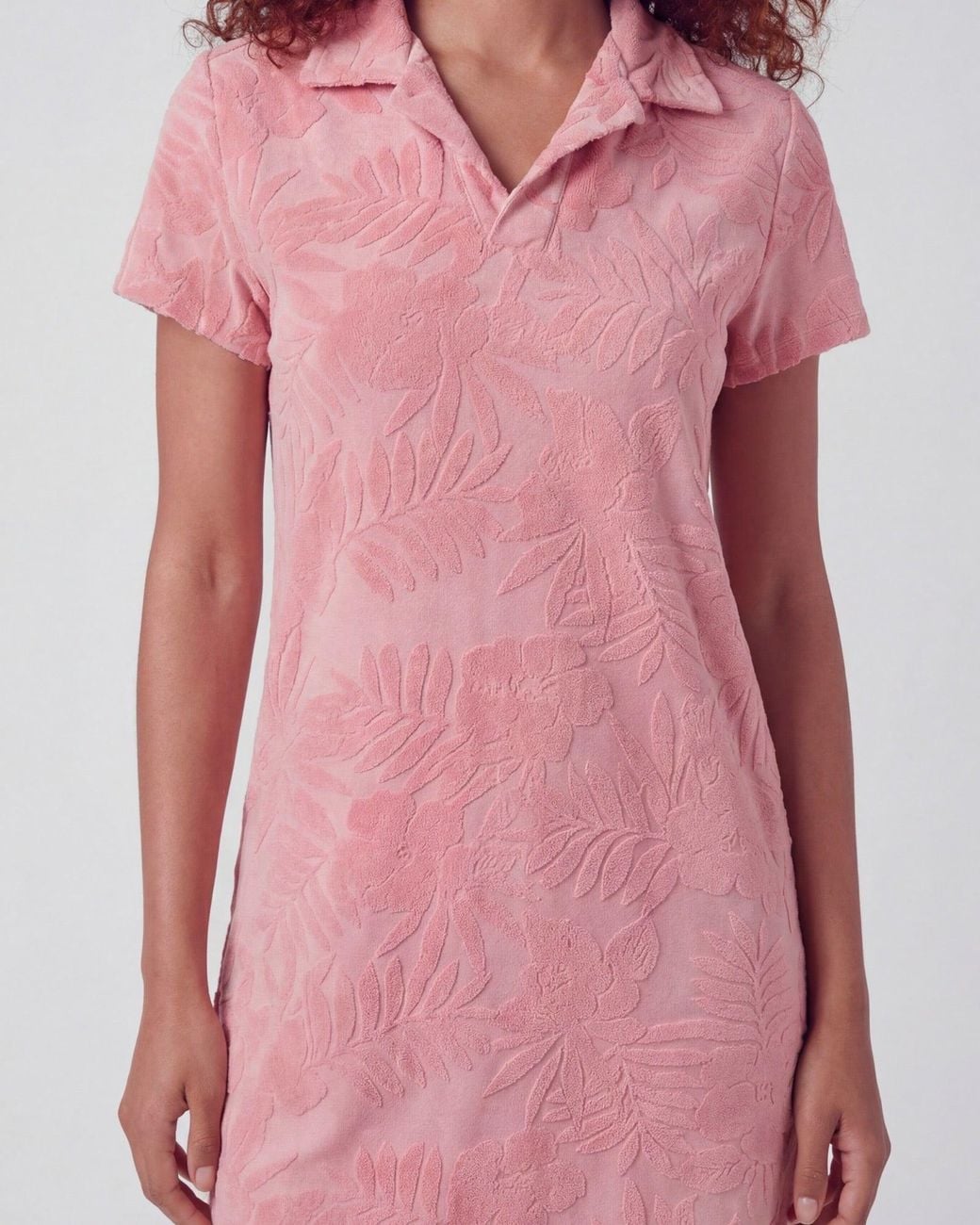 Lords of Harlech Pink Josephine Coral Terry Toweling Dress