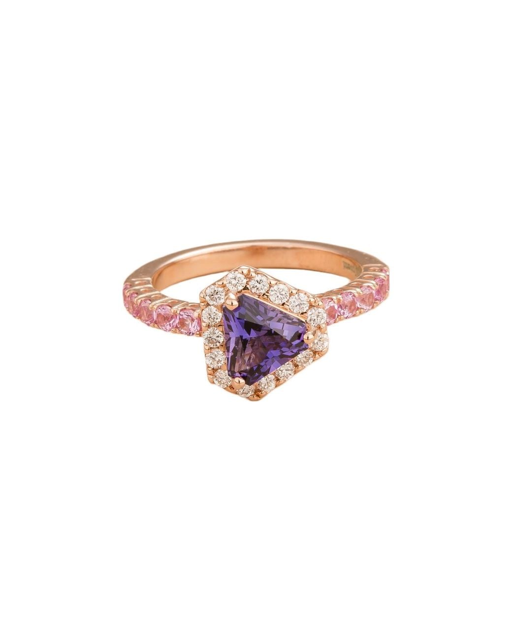 Juvetti Pink Diana Rose Ring Sapphire, Diamond, Sapphire