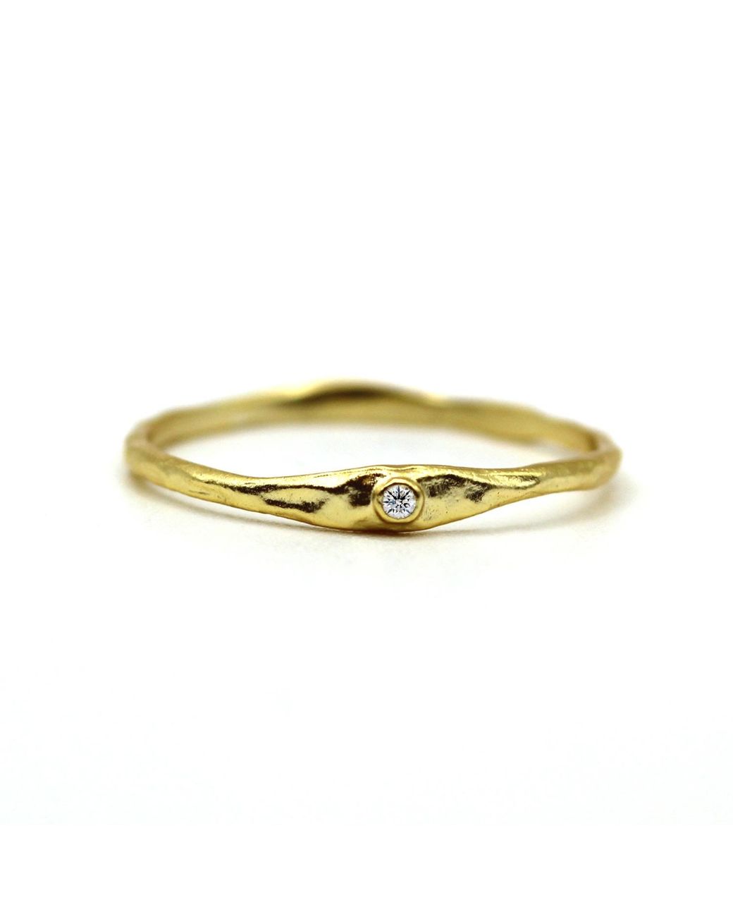 VicStoneNYC Fine Jewelry Yellow Natural Diamond Hammered Textured Ring