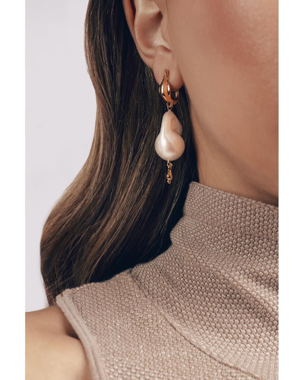 Astor & Orion Metallic Naya Statement Baroque Pearl Dangle Earrings