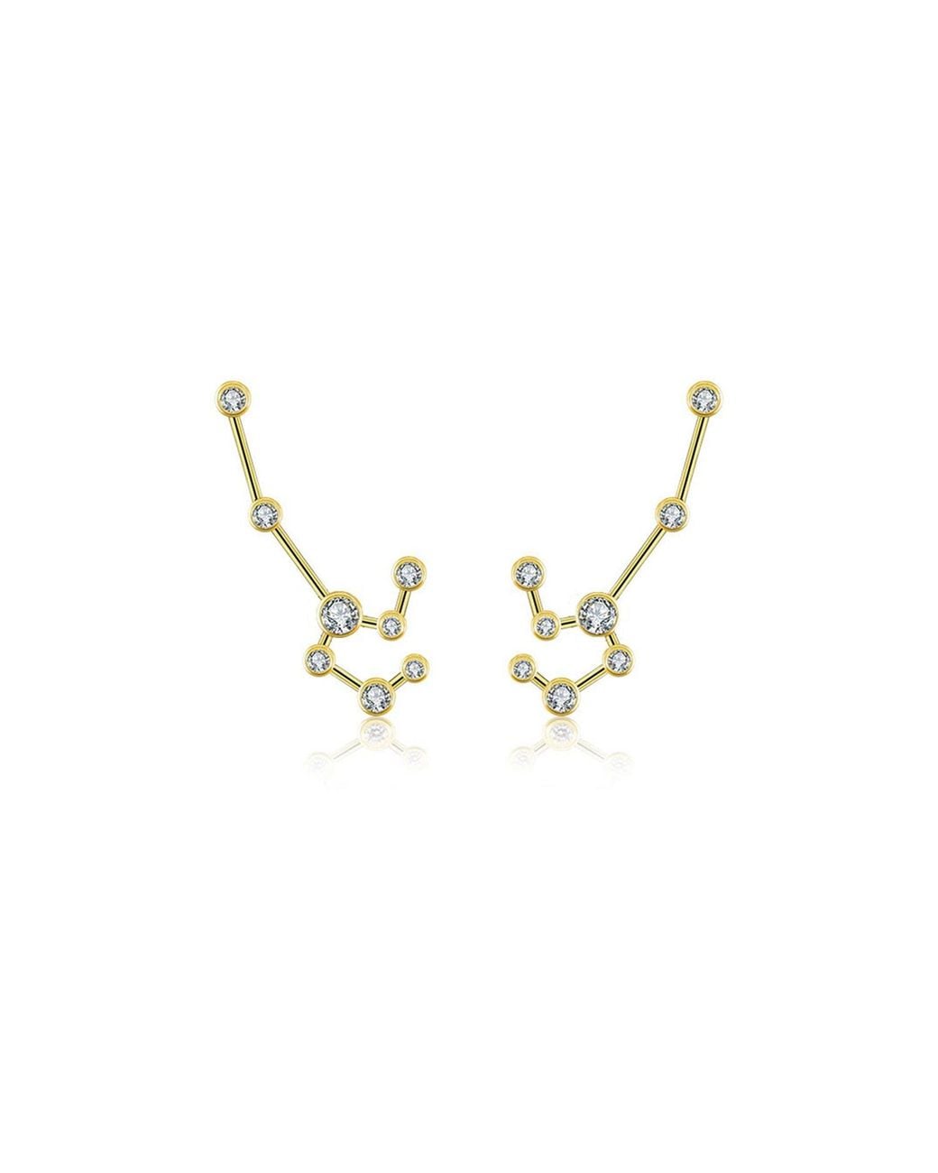 Genevieve Collection Metallic Leo Zodiac Constellation Earring 18K & Diamond