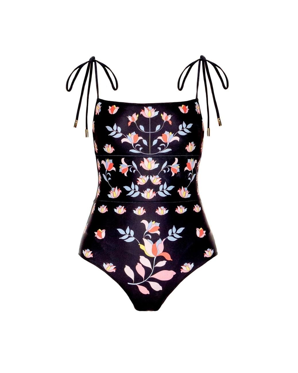 Jessie Zhao New York Black Midnight Garden Reversible One-Piece Swimsuit