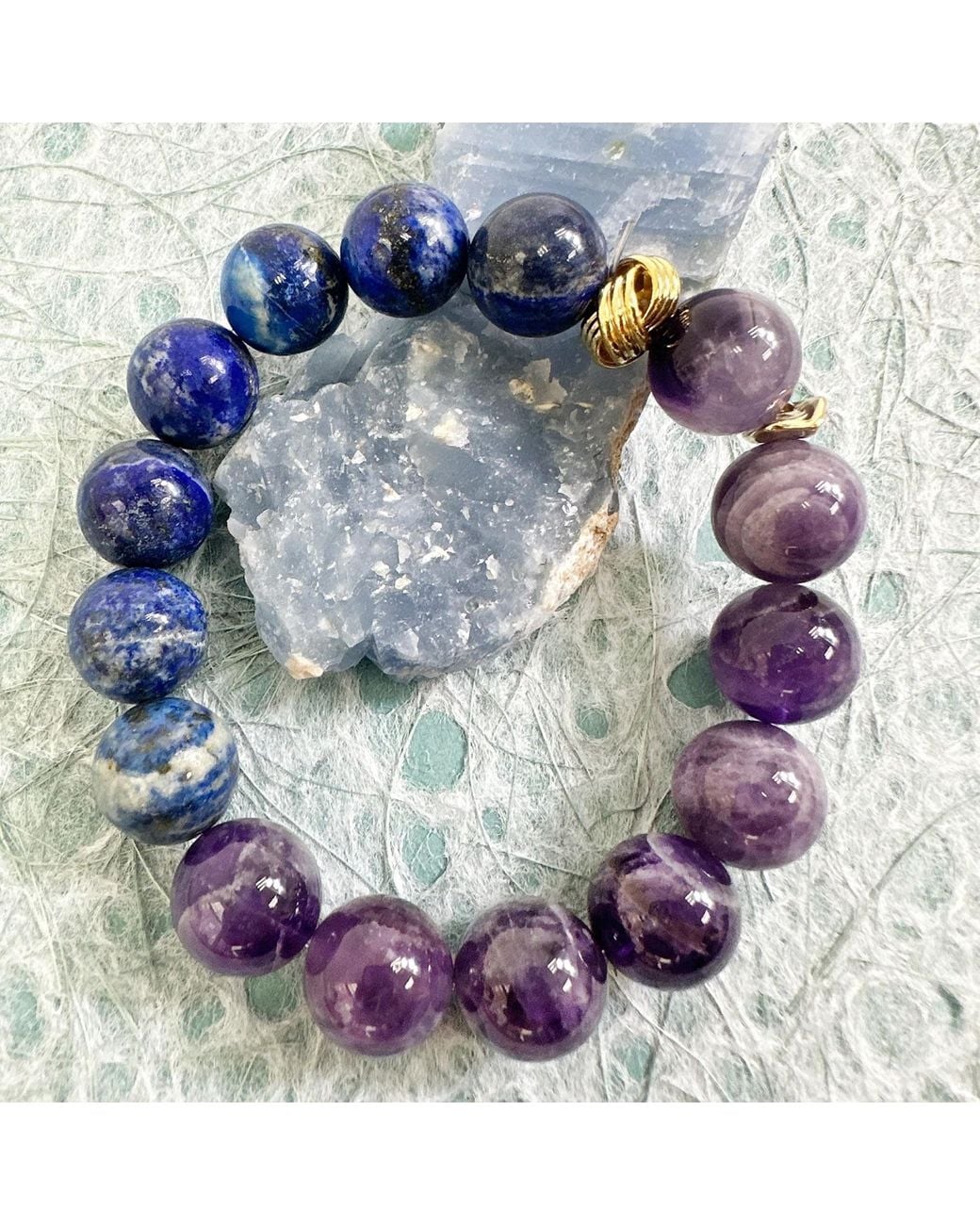 Farra Blue Amethyst And Lapis Chunky Bracelet for men