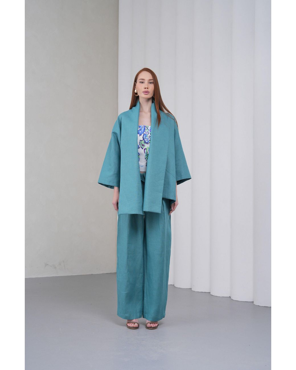 Lumina Eligma Blue The Duality Linen Jacket