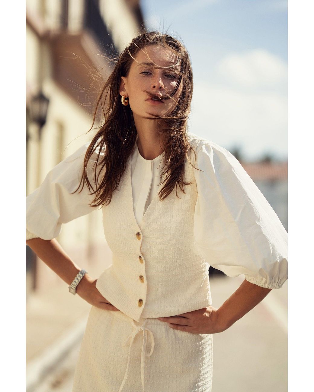 Profile Nyc Natural Crinkle Cream Vest