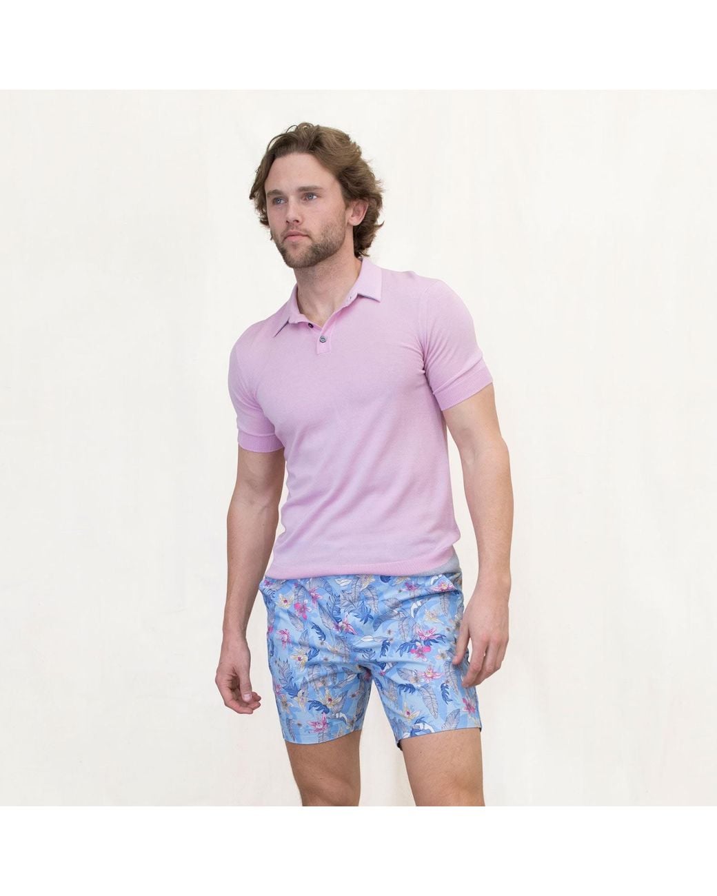 Lords of Harlech Blue Edward Falling Flowers Short for men