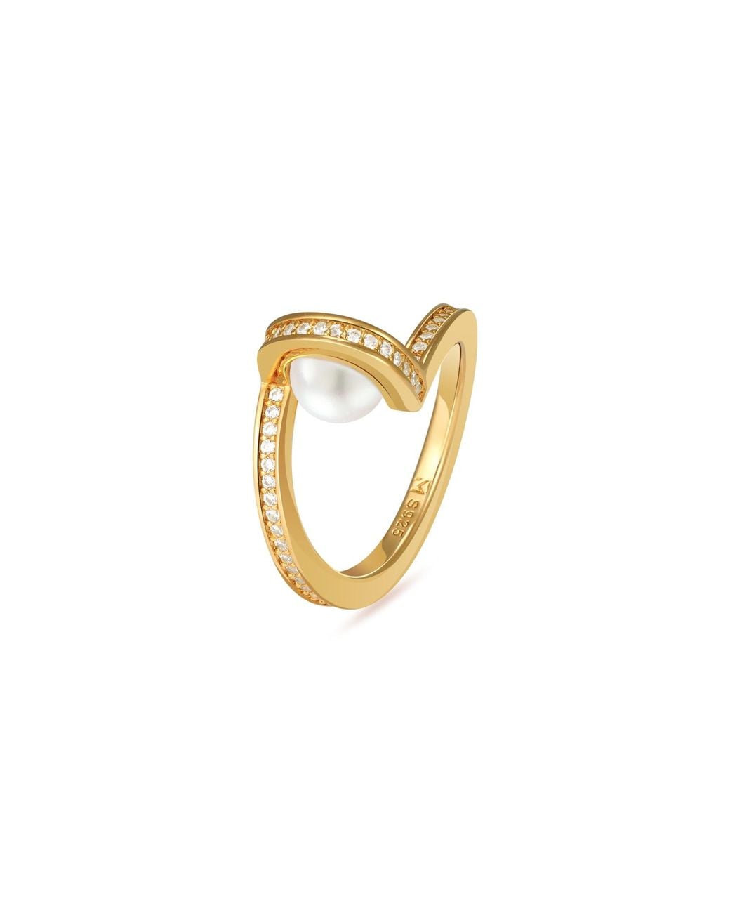 Meulien Metallic Pearl And Arc Ring