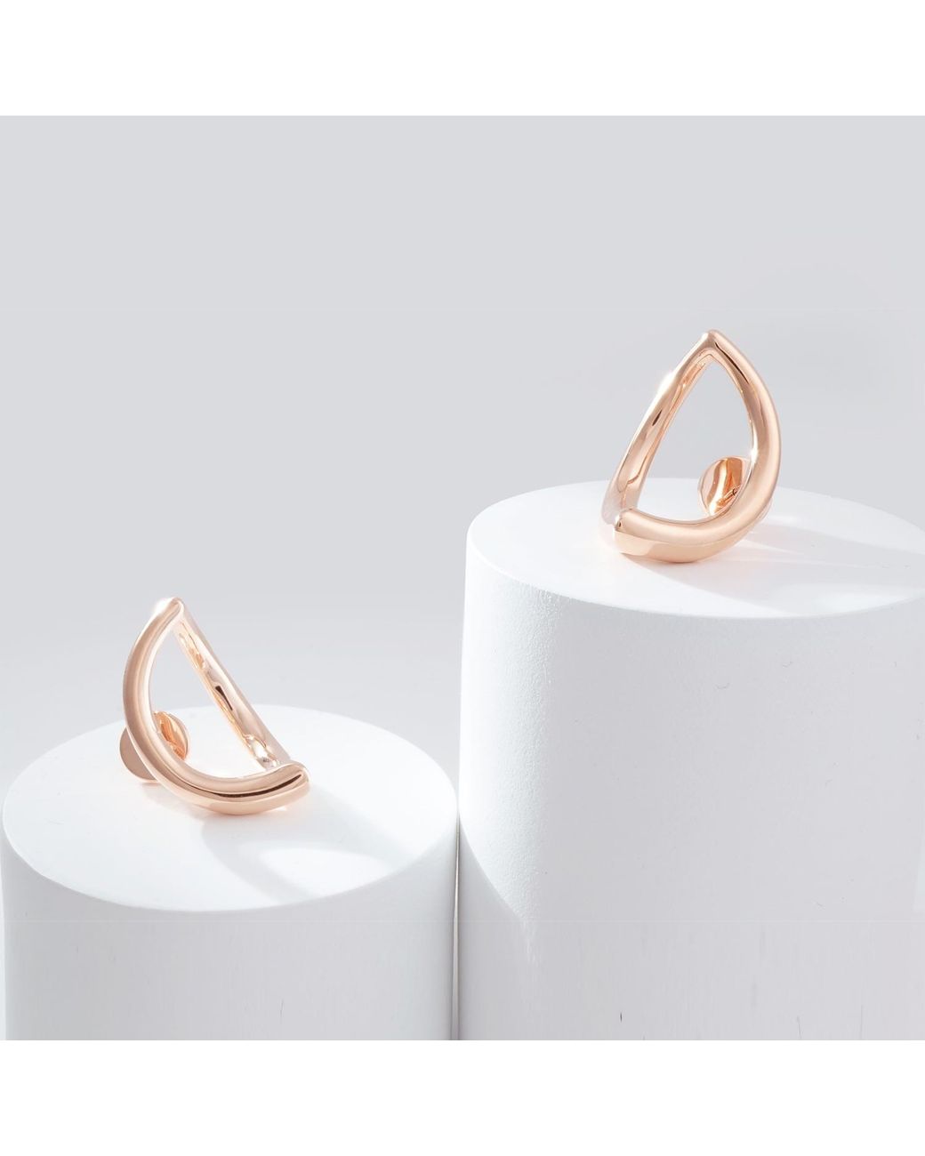 Meulien Pink Abstract Crescent Moon Earrings