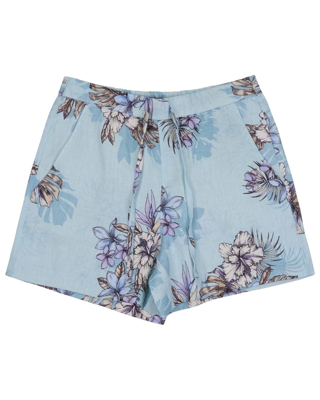 Lords of Harlech Blue Leanne Exotic Floral Drawstring Short