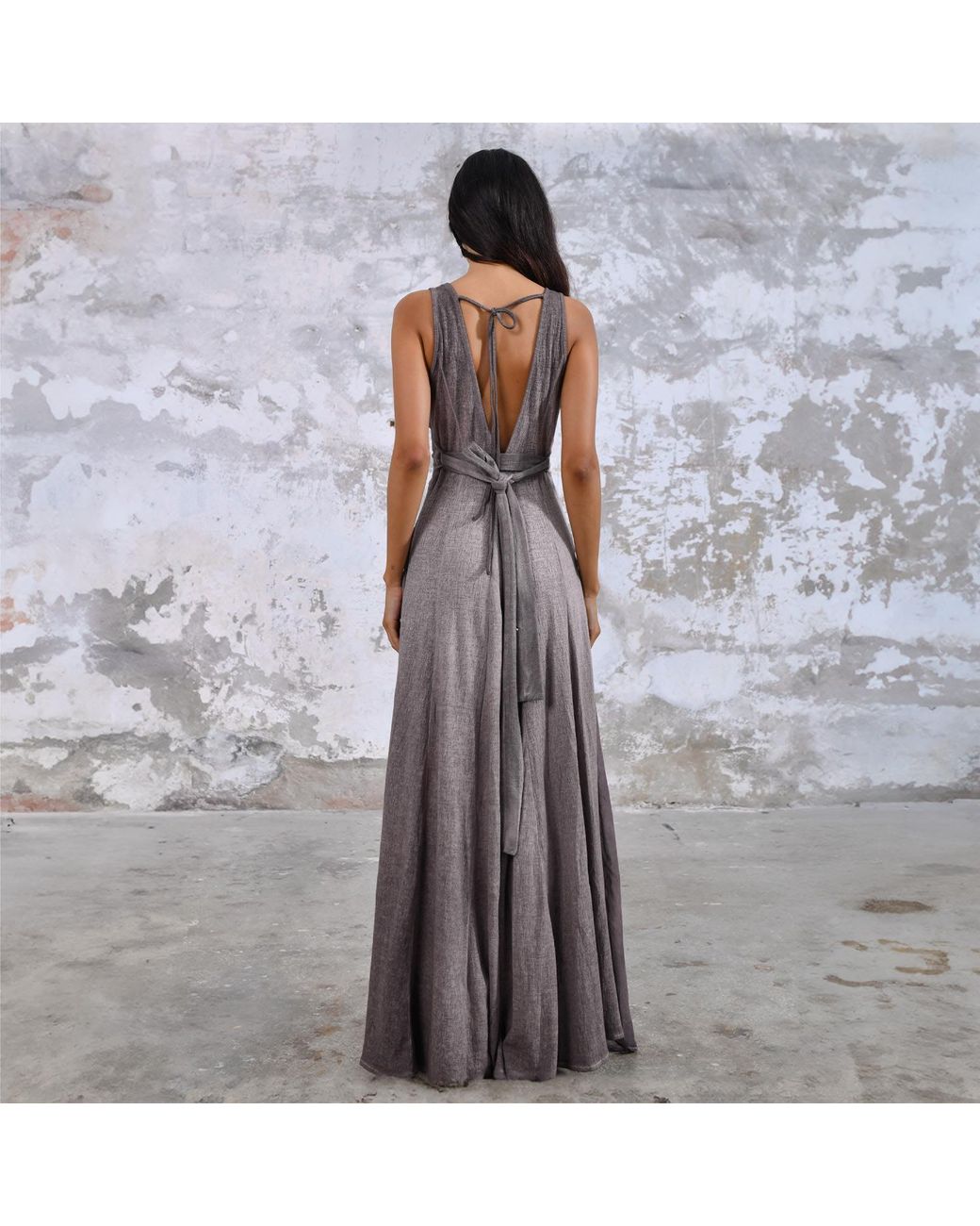 Zhenabia Brown Neutrals Zhe Dress Ancient Rose