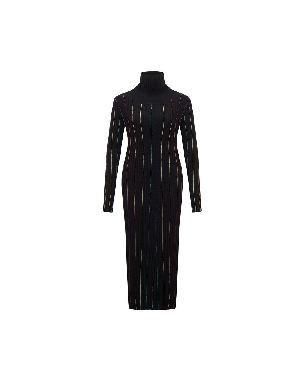 RUE AGTHONIS Black Noir Cashmere Scintillant Dress