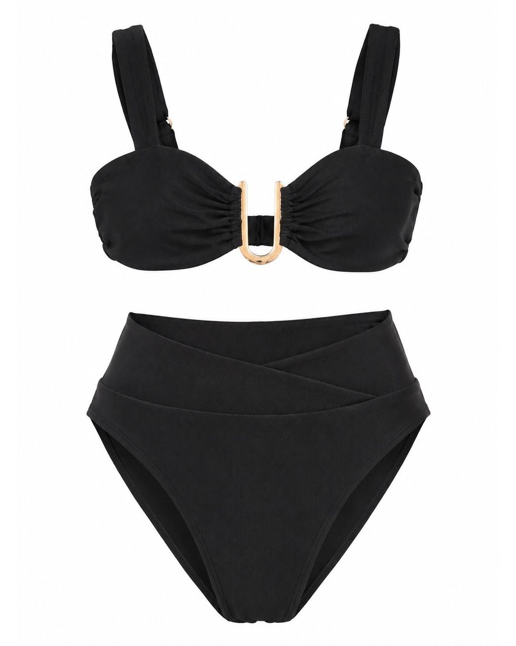 Plivati Black Bianca High Waist Bikini Bottom