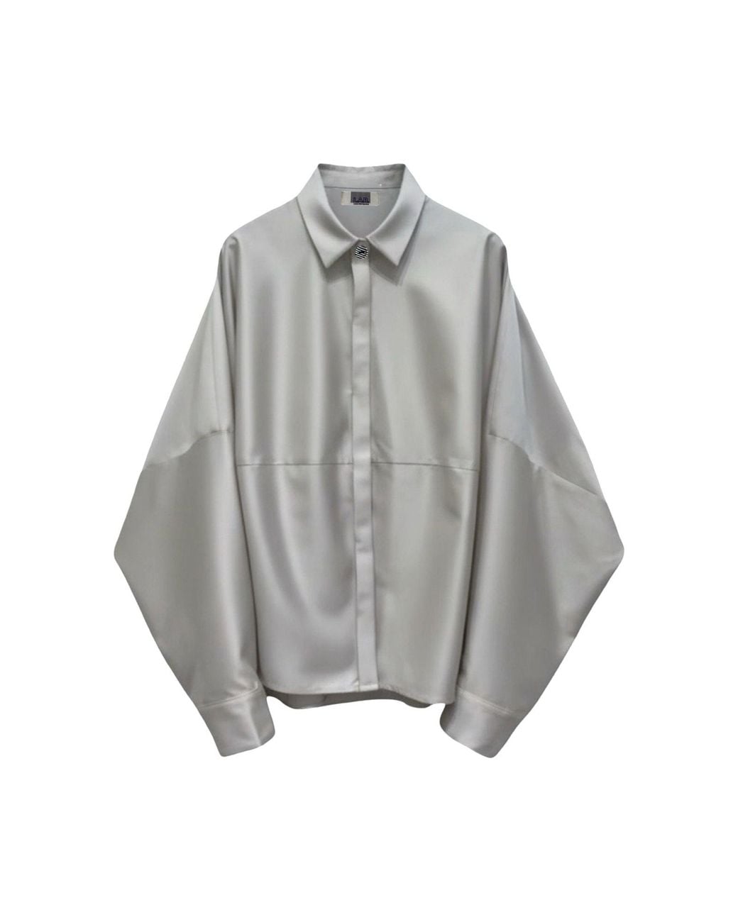 London Atelier Byproduct Gray Neutrals Bias Lantern Oversize Shirt