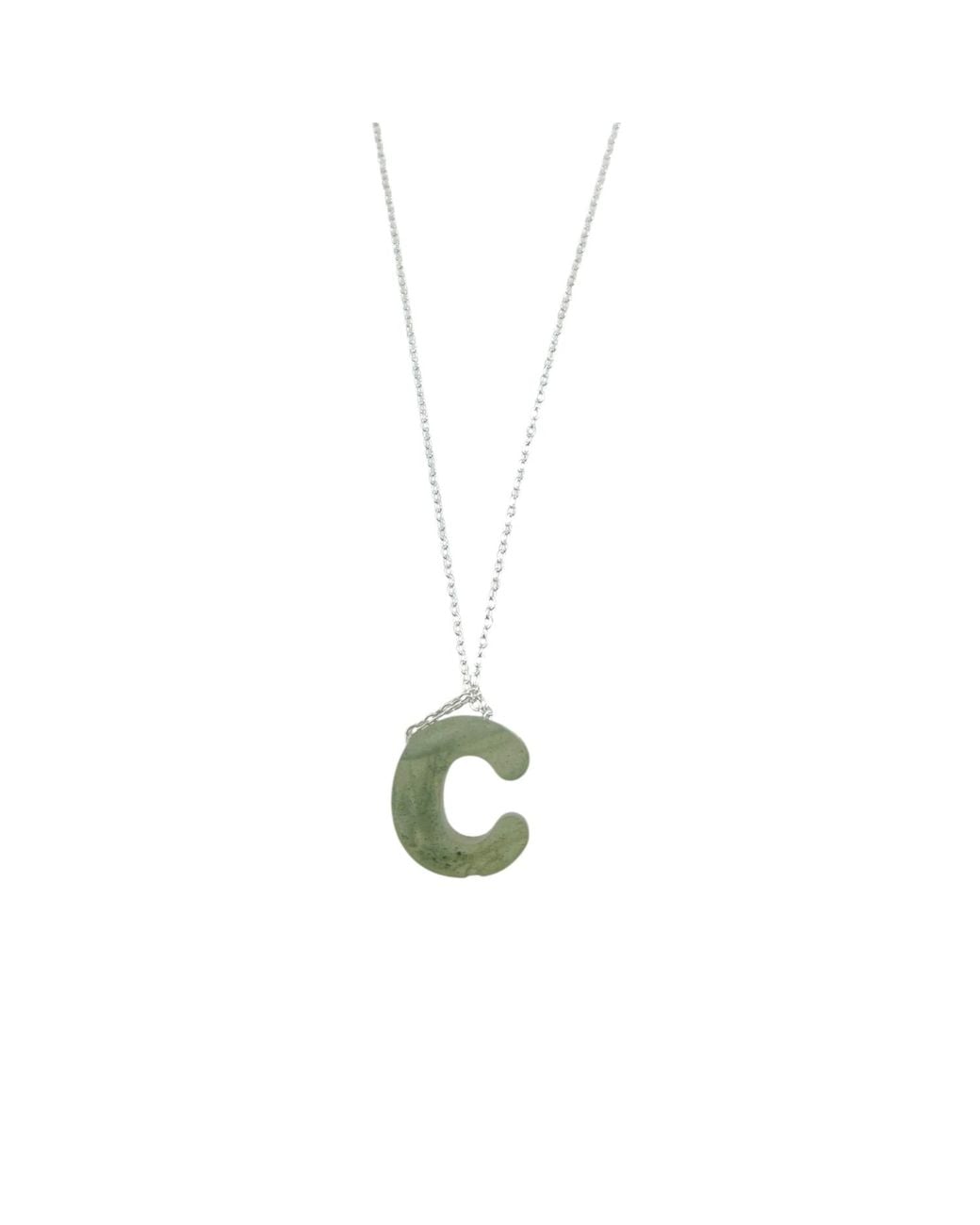 Bio-Trimmings White Initial Bio-Gem Necklace Emerald