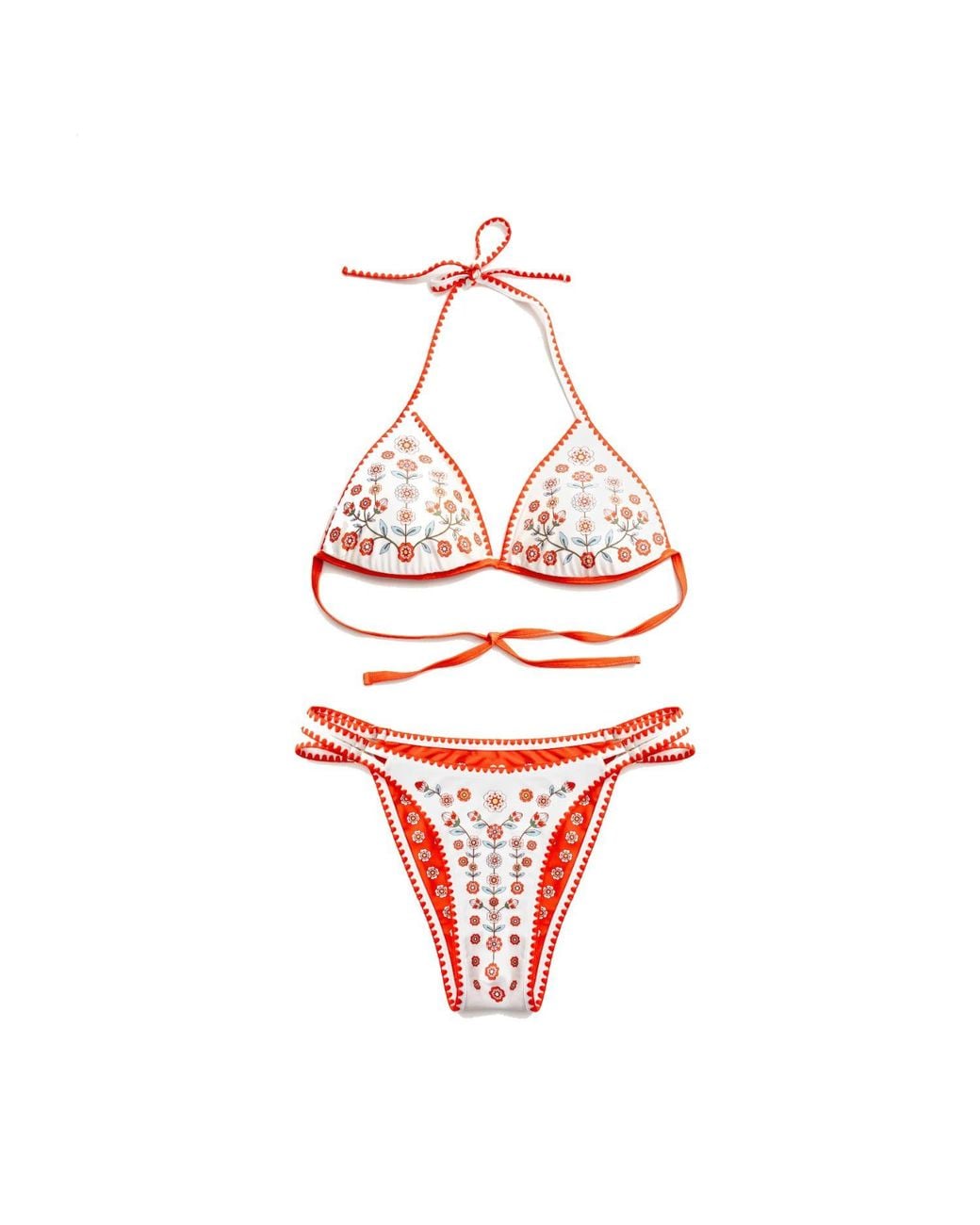 Jessie Zhao New York Red Garden Reversible Bikini Set