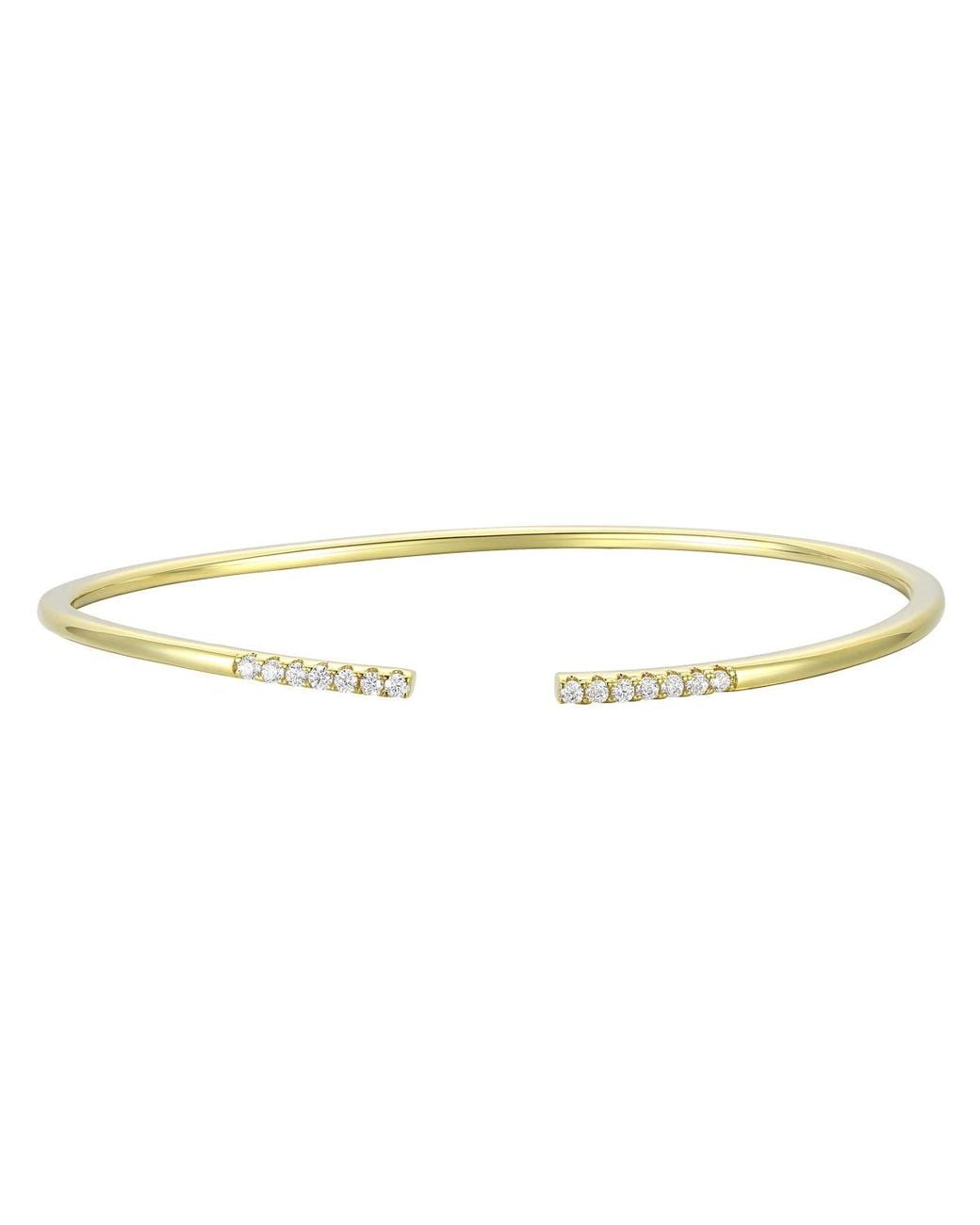 Genevive Jewelry Metallic Rachel Glauber Plated Round Cubic Zirconia Cuff Bracelet
