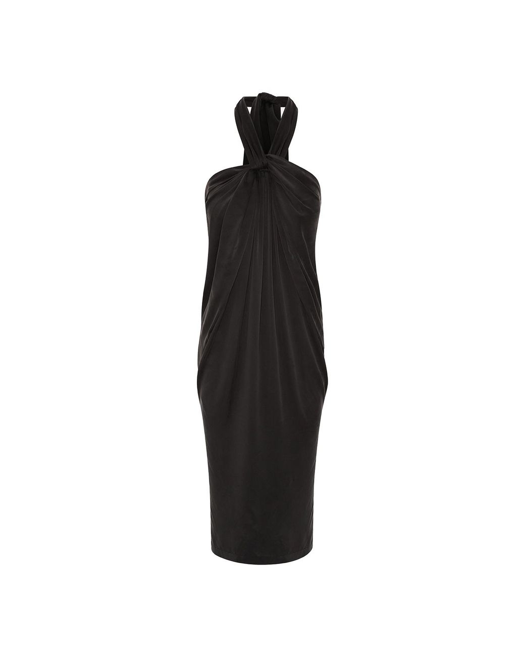 The Summer Edit Black Maya Sandwashed Silk Bandeau Dress