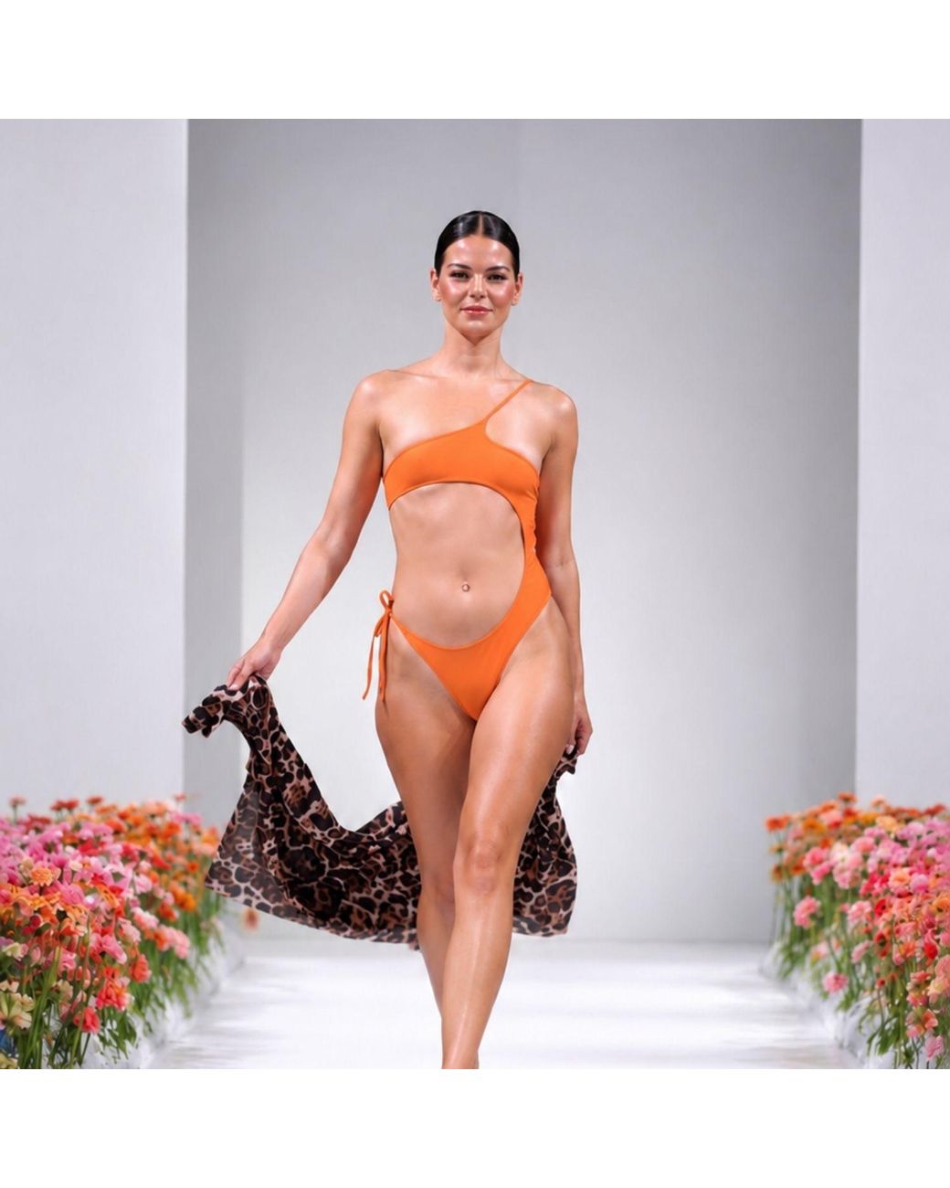Misari Orange Bali Cut-Out Swimsuit