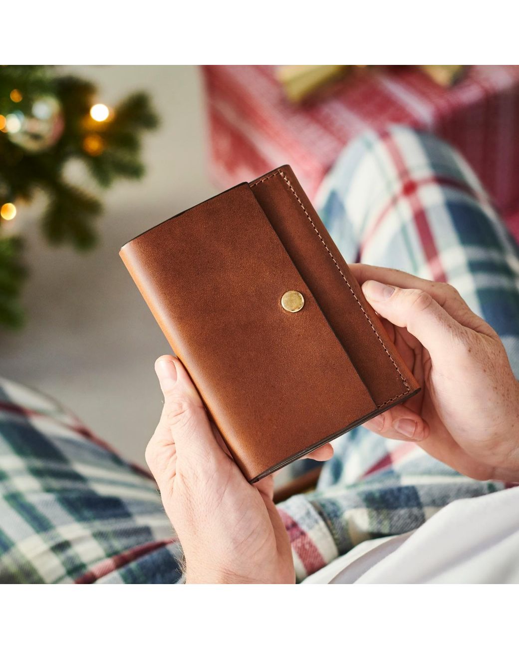 VIDA VIDA Brown Luxe Tan Leather Passport Holder for men