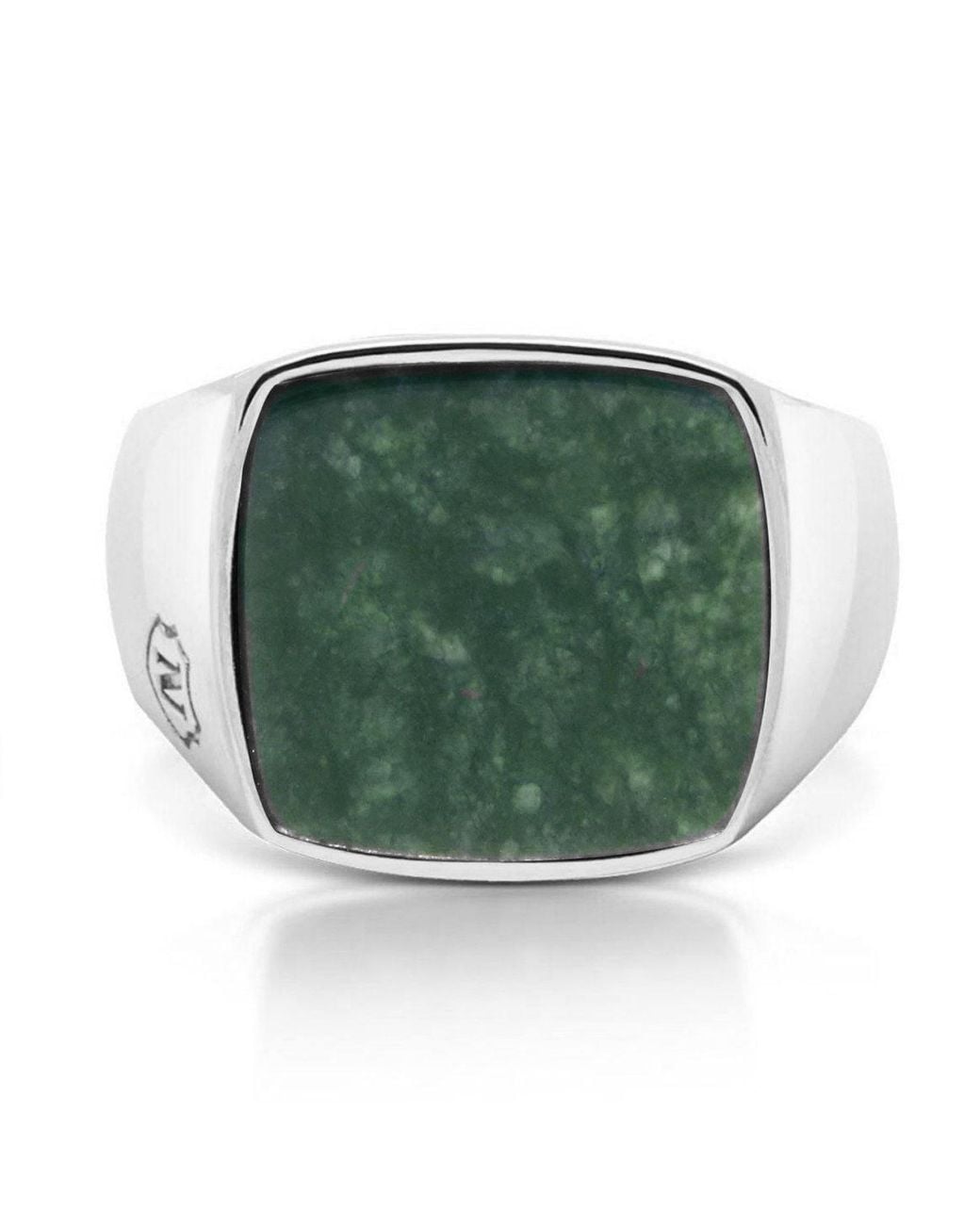 Nialaya Green Signet Ring With African for men