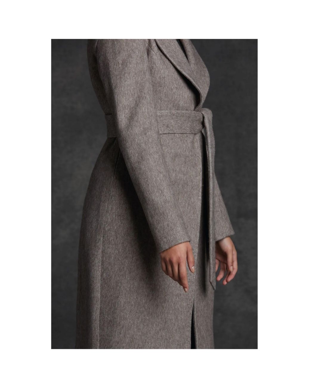 Vulto Gray Neutrals Taupe Shawl Coat
