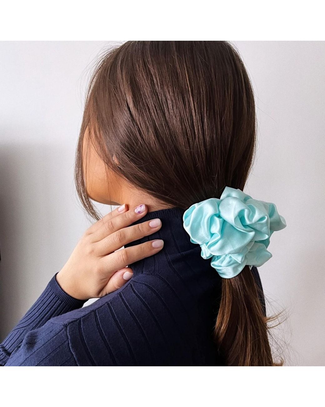Sylk Black Silk Scrunchie